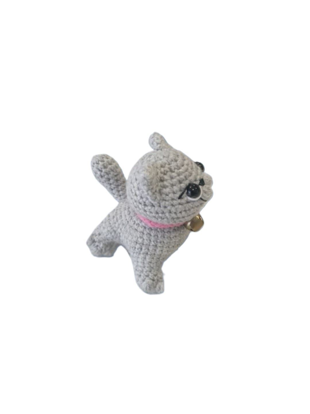 Peluche gato gris hecho a mano a ganchillo (amigurumi). - Imagen 3