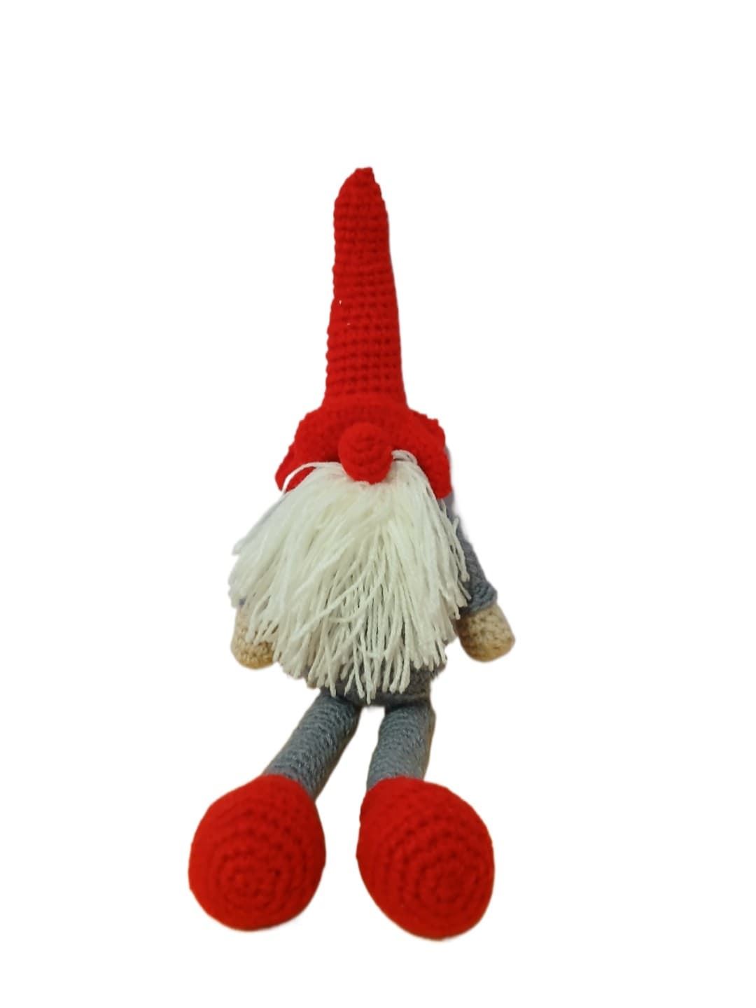 Peluche gnomo piernas largas navideño hecha a mano a ganchillo (amigurumi). - Imagen 1