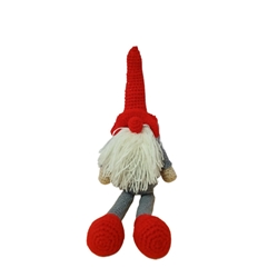 Peluche gnomo piernas largas navideño hecha a mano a ganchillo (amigurumi). - Imagen 1