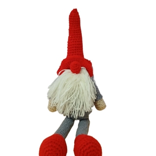 Peluche gnomo piernas largas navideño hecha a mano a ganchillo (amigurumi). - Imagen 1