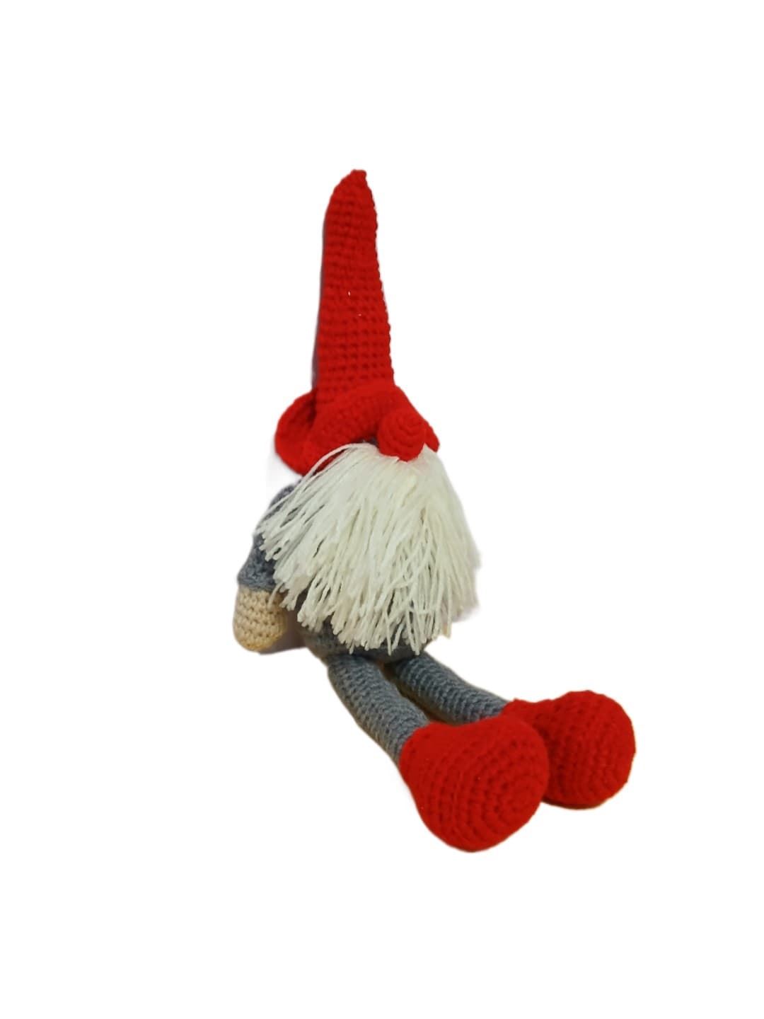 Peluche gnomo piernas largas navideño hecha a mano a ganchillo (amigurumi). - Imagen 2