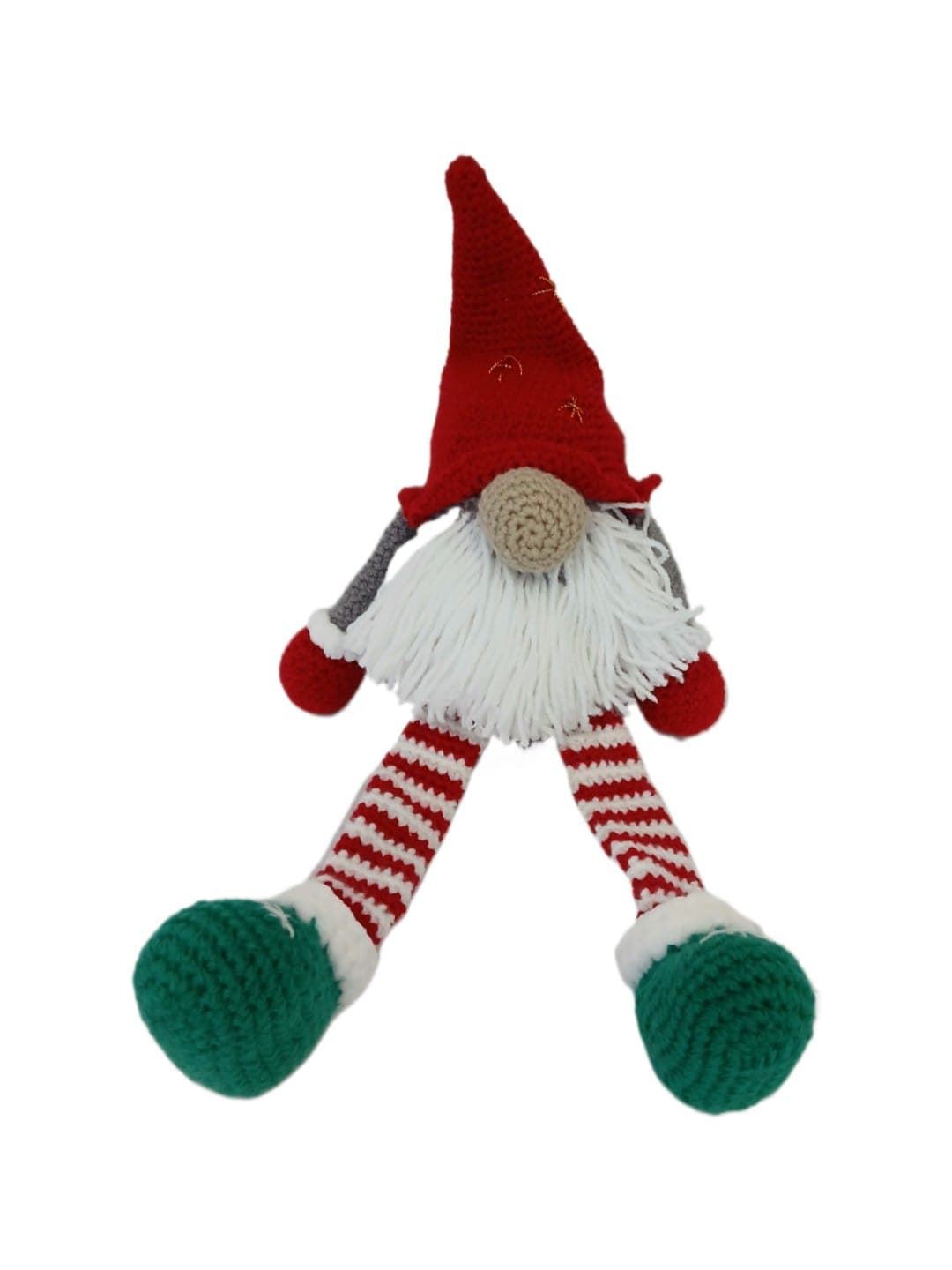 Peluche gnomo piernas largas navideño navidad hecho a mano a ganchillo (amigurumi). - Imagen 1