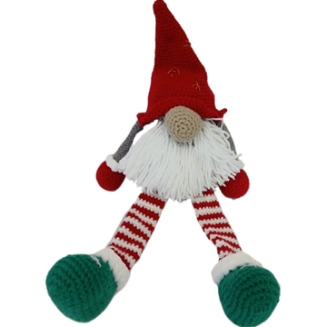 Peluche gnomo piernas largas navideño navidad hecho a mano a ganchillo (amigurumi). - Imagen 1