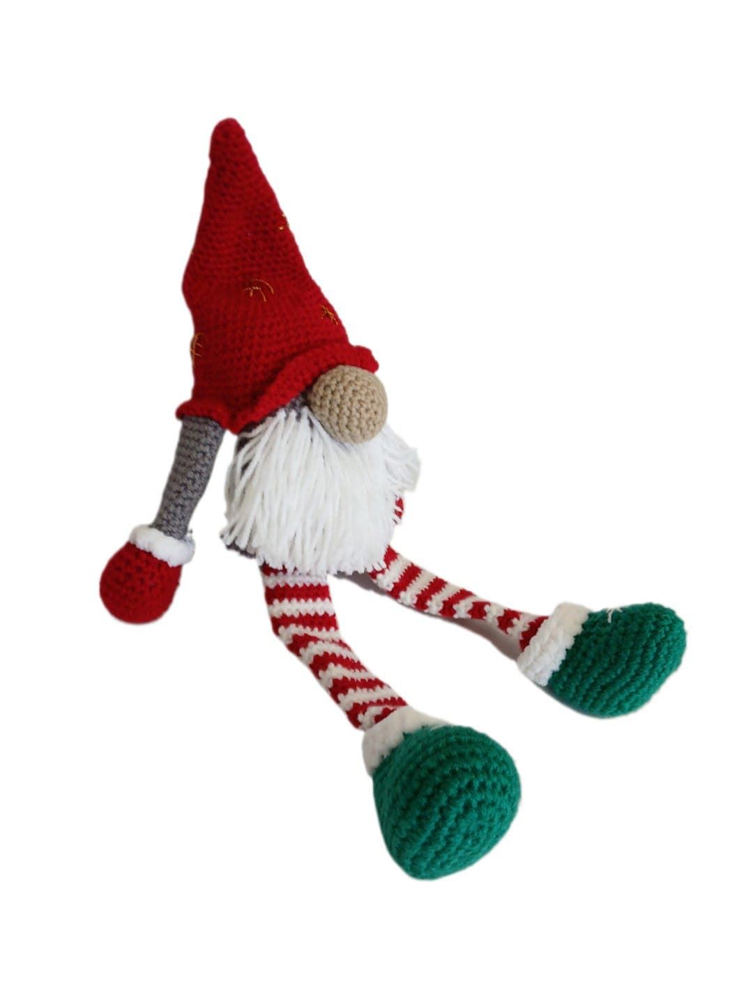Peluche gnomo piernas largas navideño navidad hecho a mano a ganchillo (amigurumi). - Imagen 2