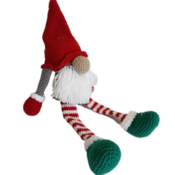 Peluche gnomo piernas largas navideño navidad hecho a mano a ganchillo (amigurumi). - Imagen 2