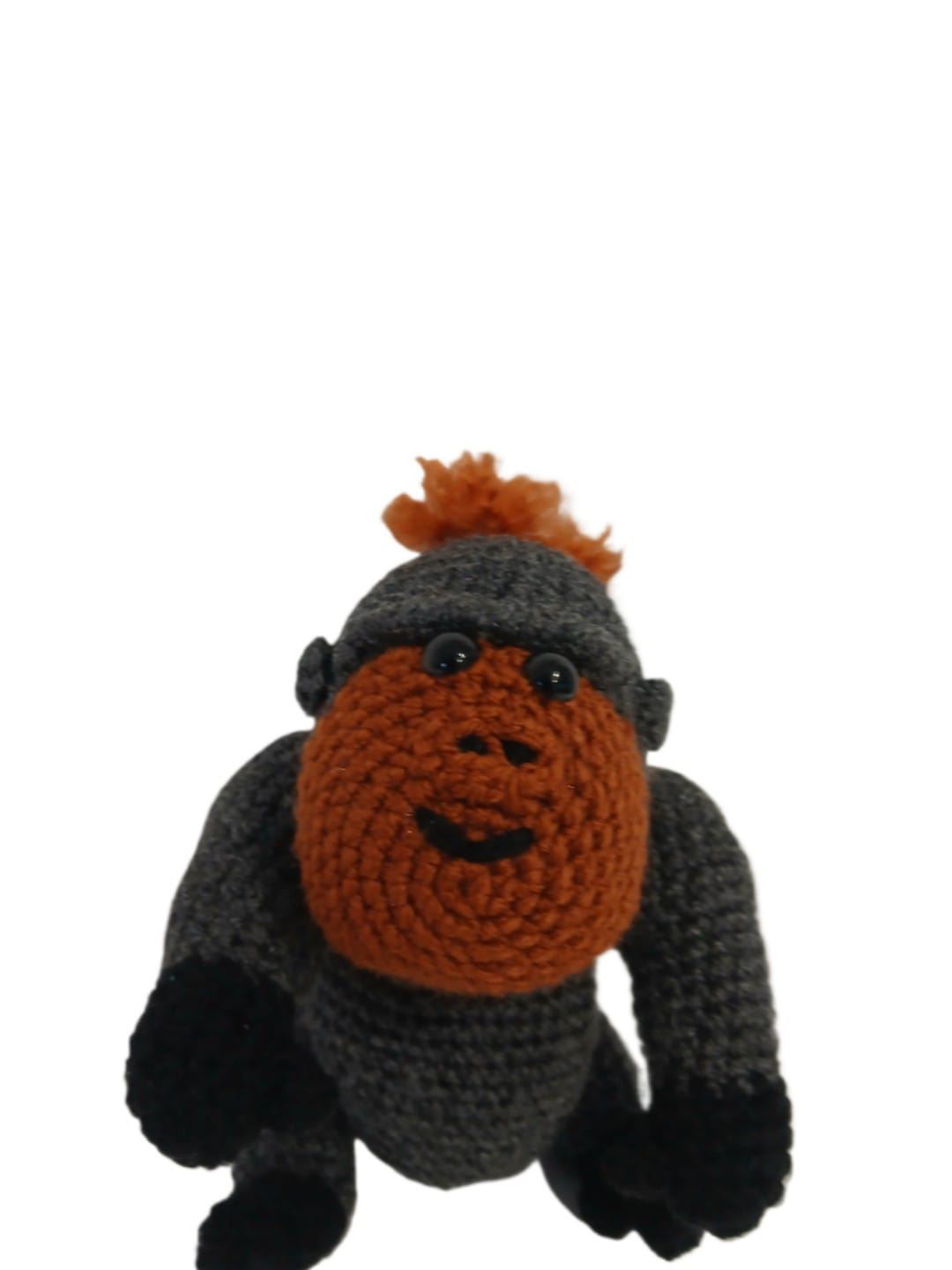 Peluche gorila hecho a mano a ganchillo (amigurumi). - Imagen 4