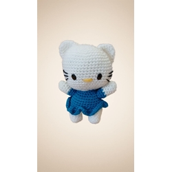 Peluche hello kitty hecho a mano a ganchillo (amigurumi). - Imagen 1