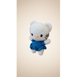 Peluche hello kitty hecho a mano a ganchillo (amigurumi). - Imagen 2