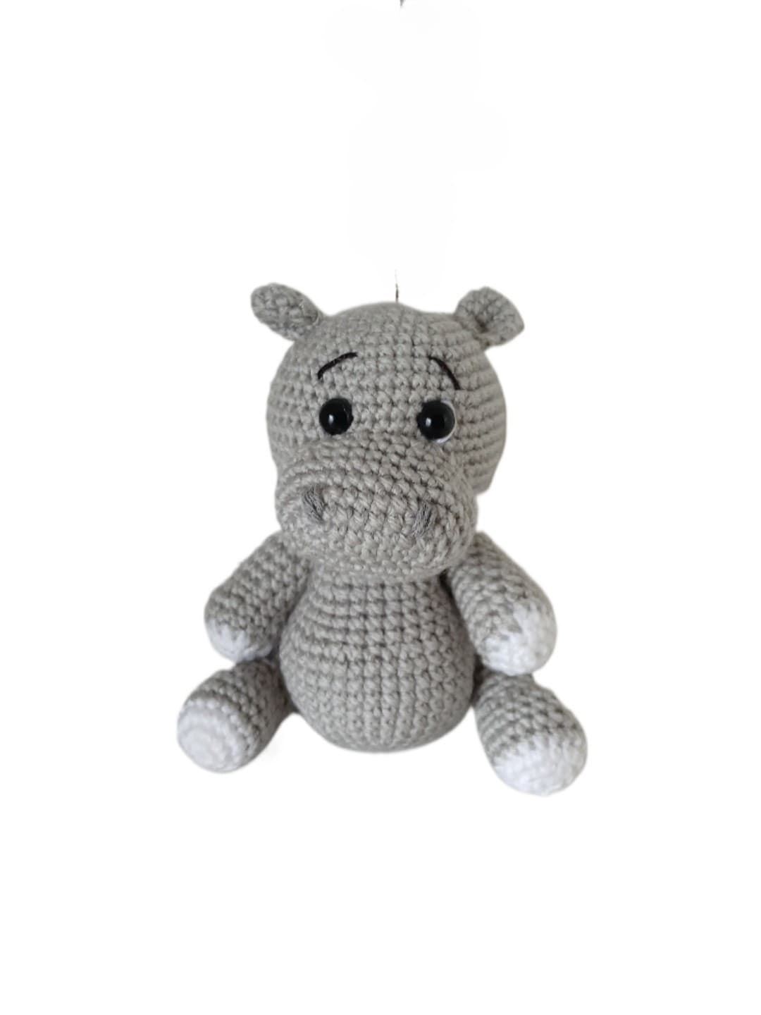 Peluche hipopotamo hecha a mano a ganchillo (amigurumi). - Imagen 1
