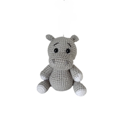 Peluche hipopotamo hecha a mano a ganchillo (amigurumi). - Imagen 1
