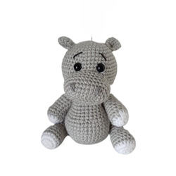 Peluche hipopotamo hecha a mano a ganchillo (amigurumi). - Imagen 1