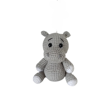 Peluche hipopotamo hecha a mano a ganchillo (amigurumi). - Imagen 1