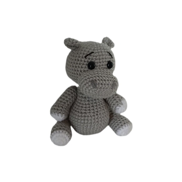 Peluche hipopotamo hecha a mano a ganchillo (amigurumi). - Imagen 2
