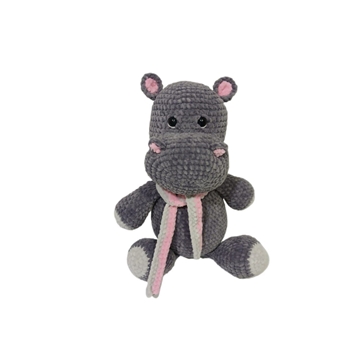 Peluche hipopótamo lana chenille hecho a mano a ganchillo (amigurumi). - Imagen 1