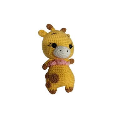 Peluche jirafa con bufanda hecho a mano a ganchillo (amigurumi). - Imagen 2
