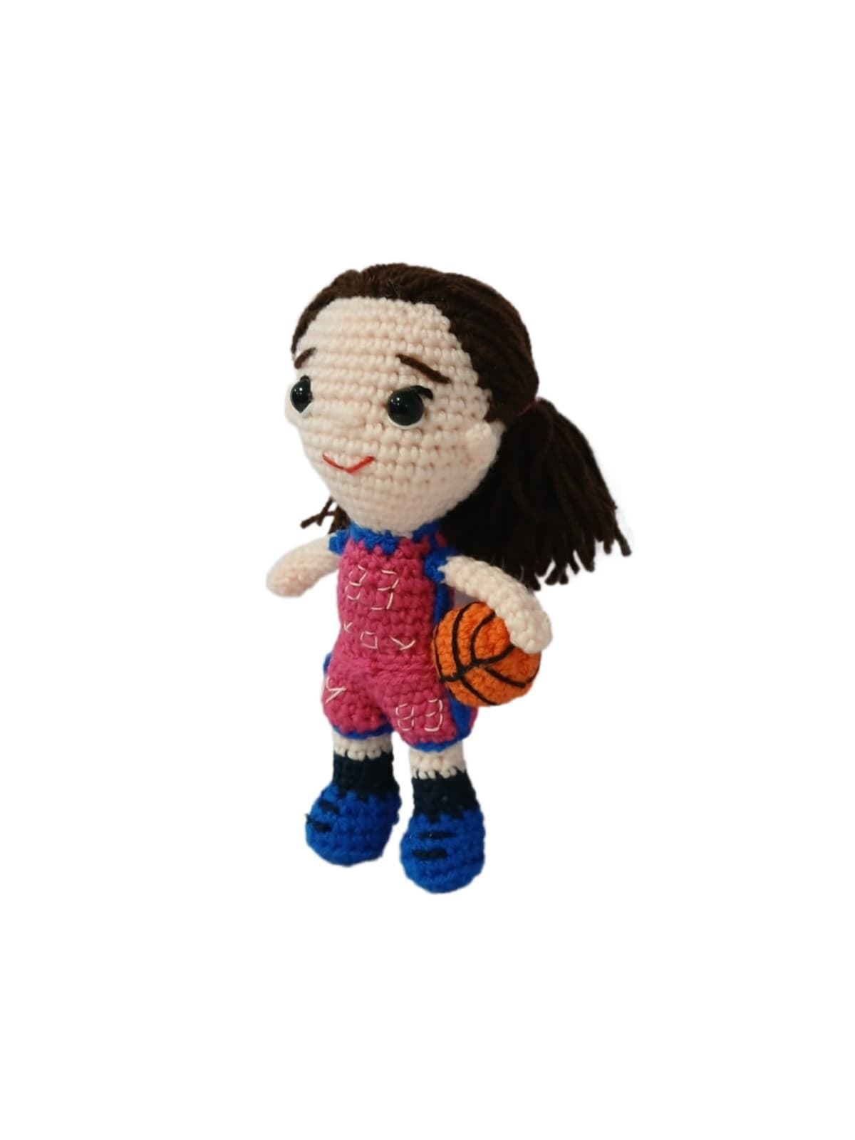 Peluche jugadora baloncesto personalizada hecha a mano a ganchillo (amigurumi). - Imagen 3