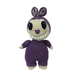 Peluche labubu lila hecho a mano a ganchillo (amigurumi). - Imagen 1