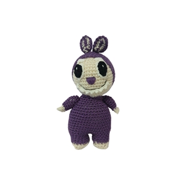 Peluche labubu lila hecho a mano a ganchillo (amigurumi). - Imagen 1