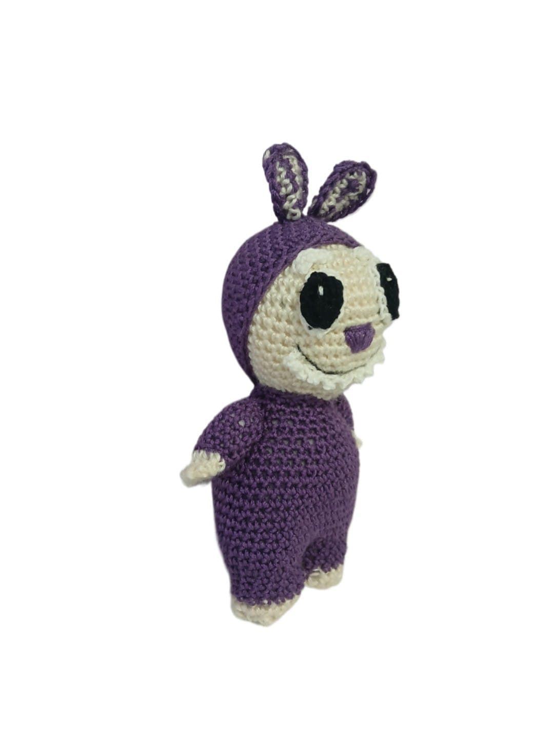 Peluche labubu lila hecho a mano a ganchillo (amigurumi). - Imagen 3