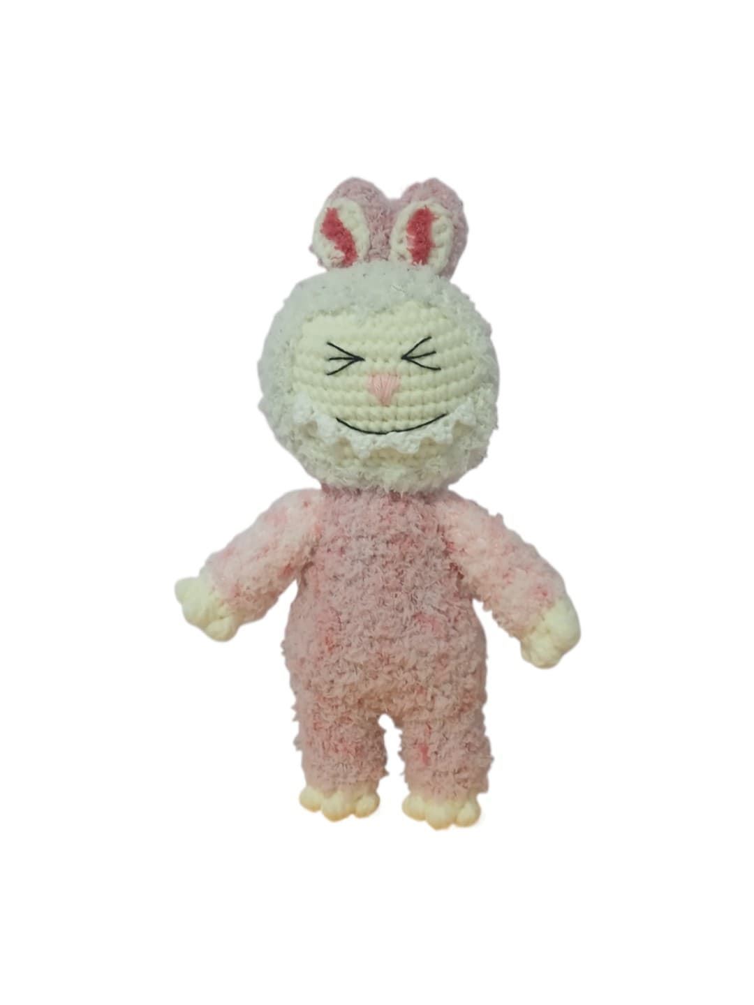 Peluche labubu rosa hecho a mano a ganchillo (amigurumi). - Imagen 1