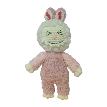 Peluche labubu rosa hecho a mano a ganchillo (amigurumi). - Imagen 1