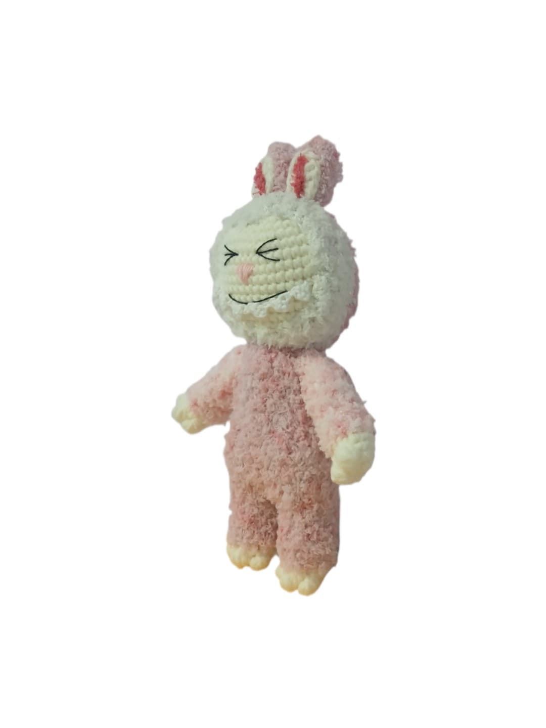 Peluche labubu rosa hecho a mano a ganchillo (amigurumi). - Imagen 2