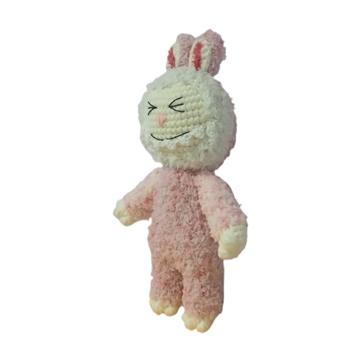 Peluche labubu rosa hecho a mano a ganchillo (amigurumi). - Imagen 2