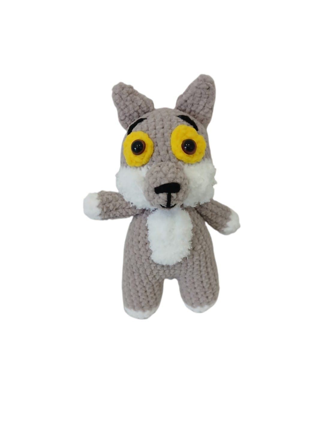 Peluche lobo hecha a mano a ganchillo (amigurumi). - Imagen 1