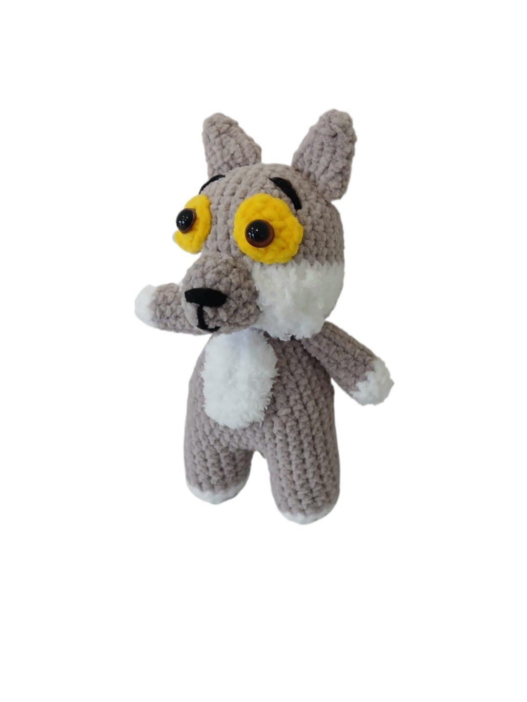Peluche lobo hecha a mano a ganchillo (amigurumi). - Imagen 2