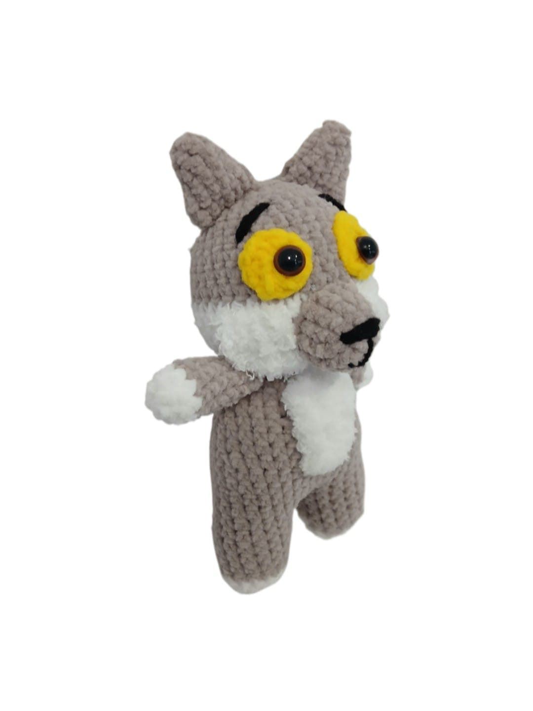 Peluche lobo hecha a mano a ganchillo (amigurumi). - Imagen 3