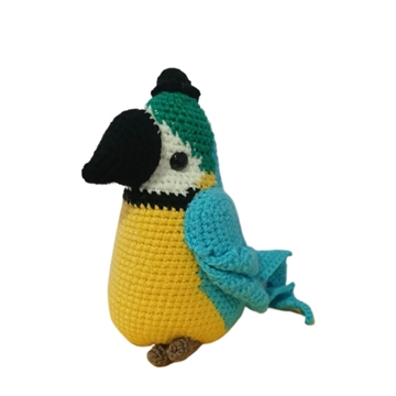 Peluche loro hecho a mano a ganchillo (amigurumi). - Imagen 1