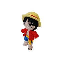 Peluche luffy one piece hecho a mano a ganchillo (amigurumi). - Imagen 2