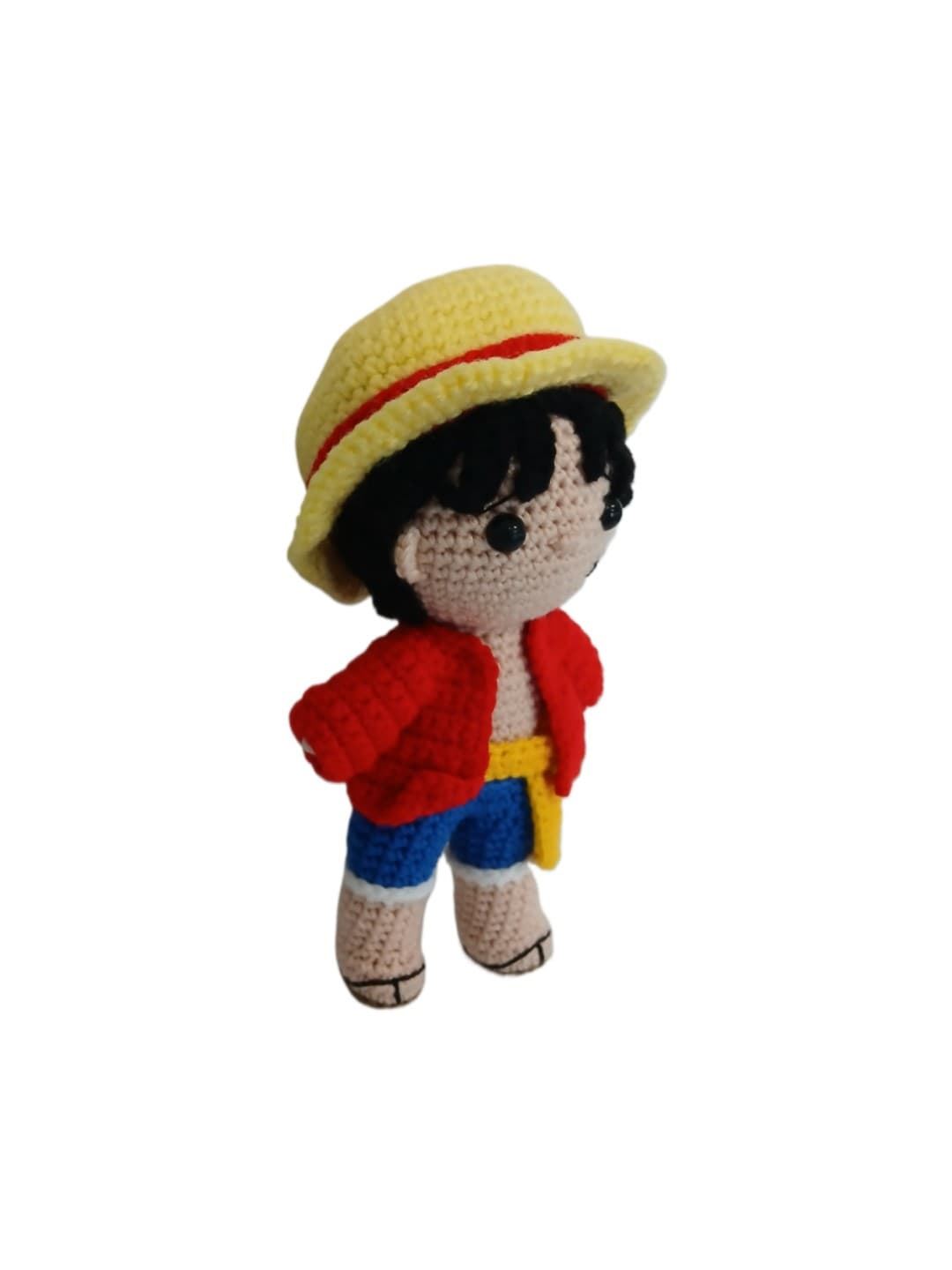 Peluche luffy one piece hecho a mano a ganchillo (amigurumi). - Imagen 3