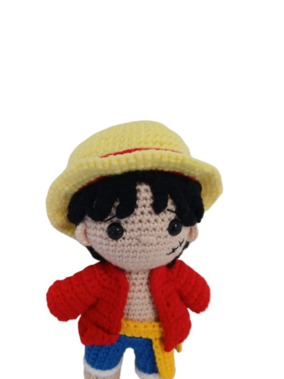 Peluche luffy one piece hecho a mano a ganchillo (amigurumi). - Imagen 4