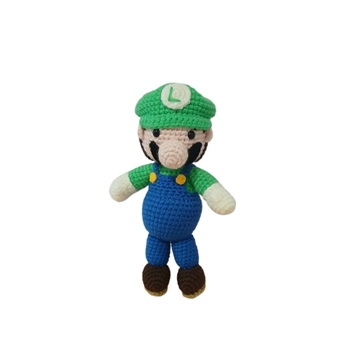 Peluche luiggi mario bross hecho a mano a ganchillo (amigurumi). - Imagen 1