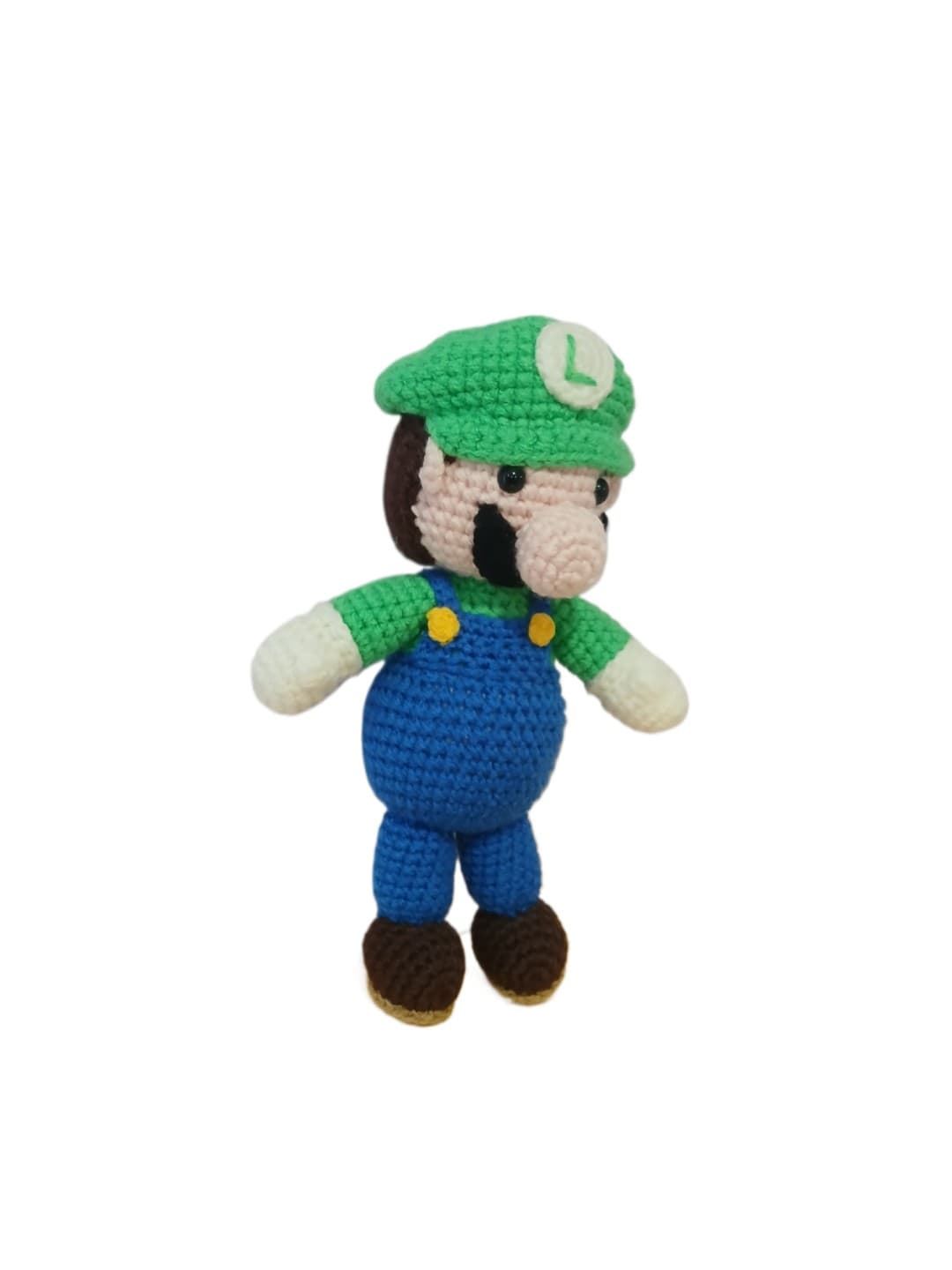 Peluche luiggi mario bross hecho a mano a ganchillo (amigurumi). - Imagen 2