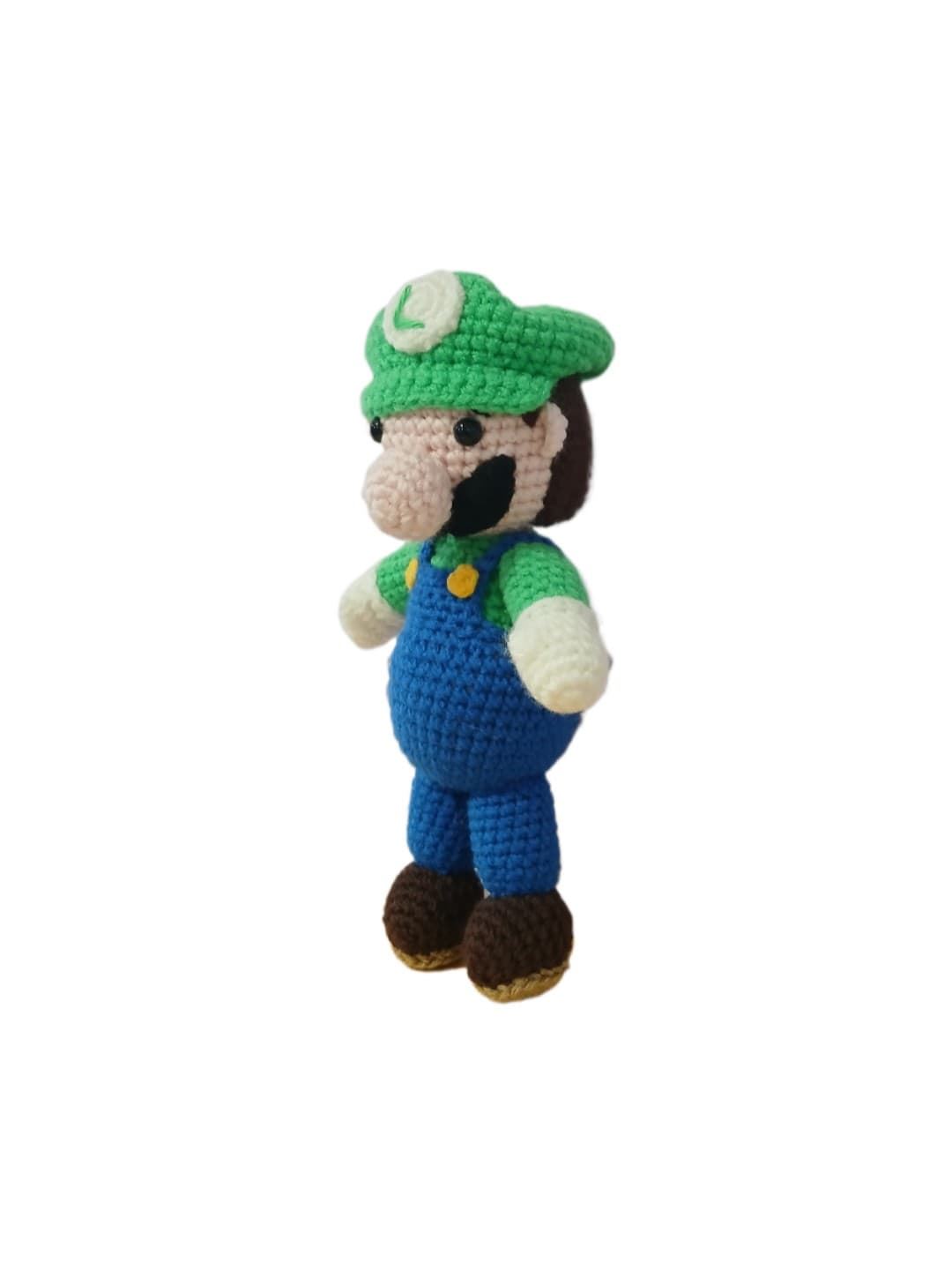 Peluche luiggi mario bross hecho a mano a ganchillo (amigurumi). - Imagen 3