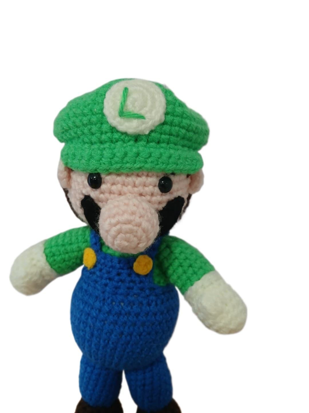 Peluche luiggi mario bross hecho a mano a ganchillo (amigurumi). - Imagen 4