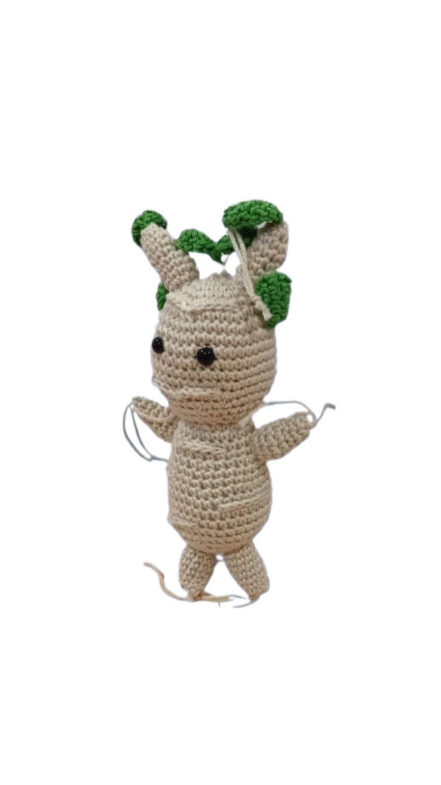 Peluche mandrágora hecha a mano a ganchillo (amigurumi). - Imagen 2