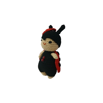 Peluche mariquita hecha a mano a ganchillo (amigurumi). - Imagen 2