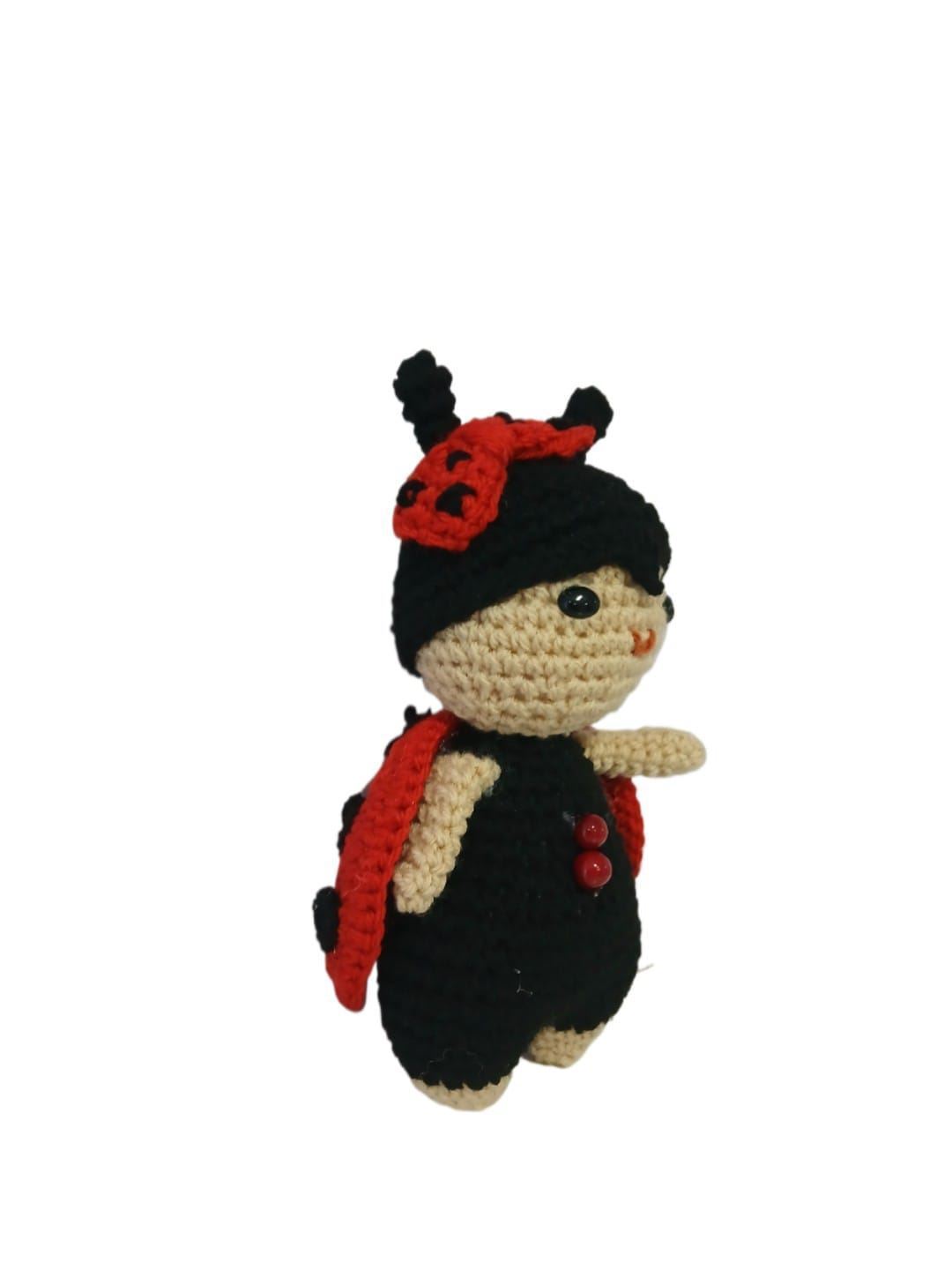 Peluche mariquita hecha a mano a ganchillo (amigurumi). - Imagen 3