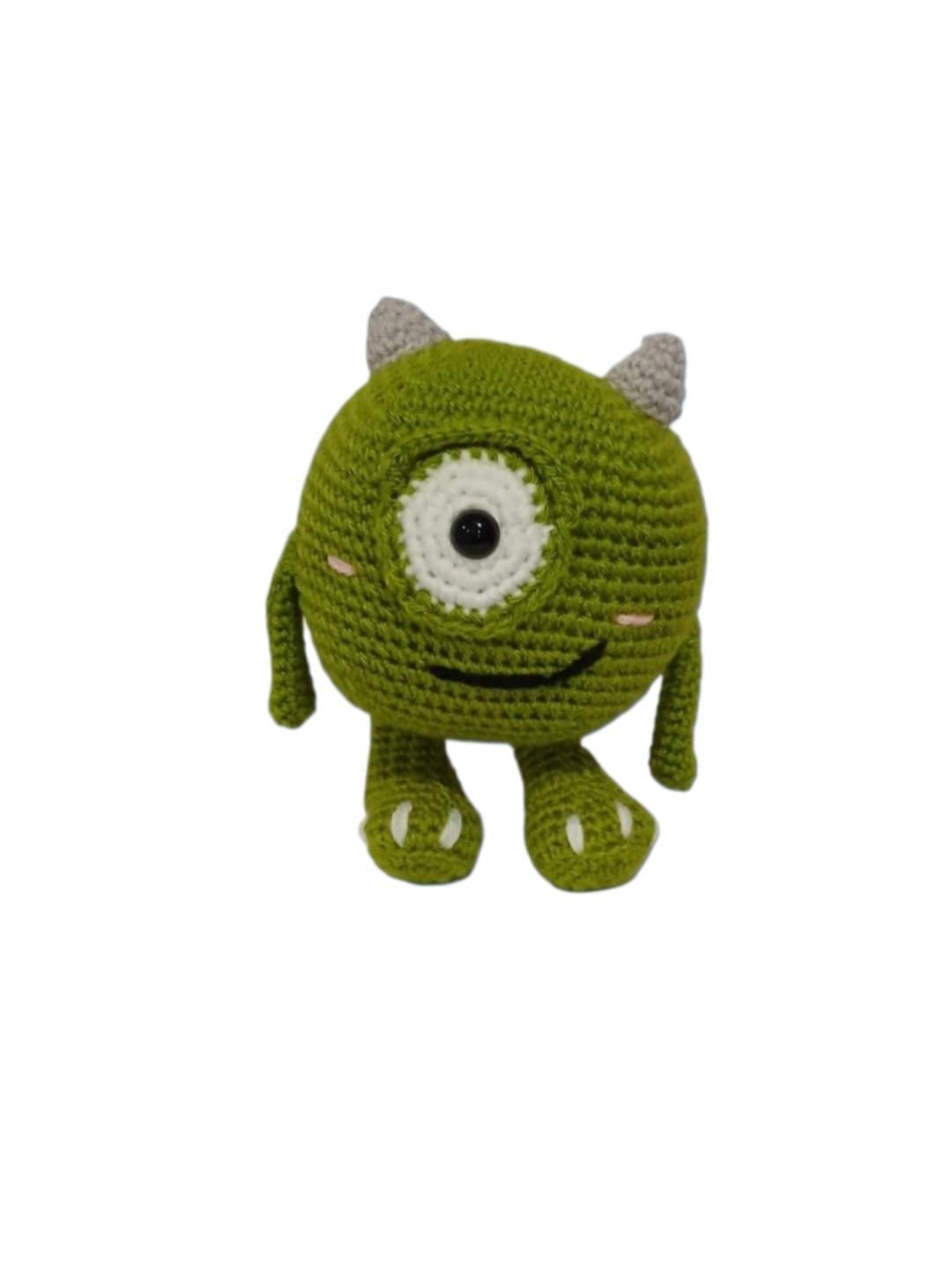 Peluche mike wazowski hecho a mano a ganchillo (amigurumi). - Imagen 1
