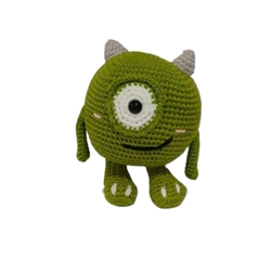 Peluche mike wazowski hecho a mano a ganchillo (amigurumi). - Imagen 1