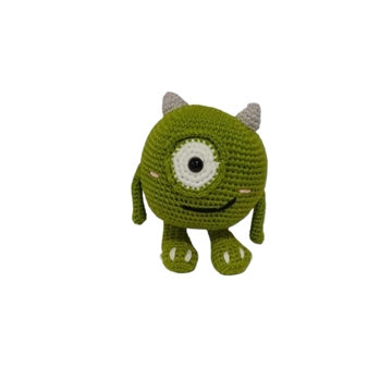 Peluche mike wazowski hecho a mano a ganchillo (amigurumi). - Imagen 1