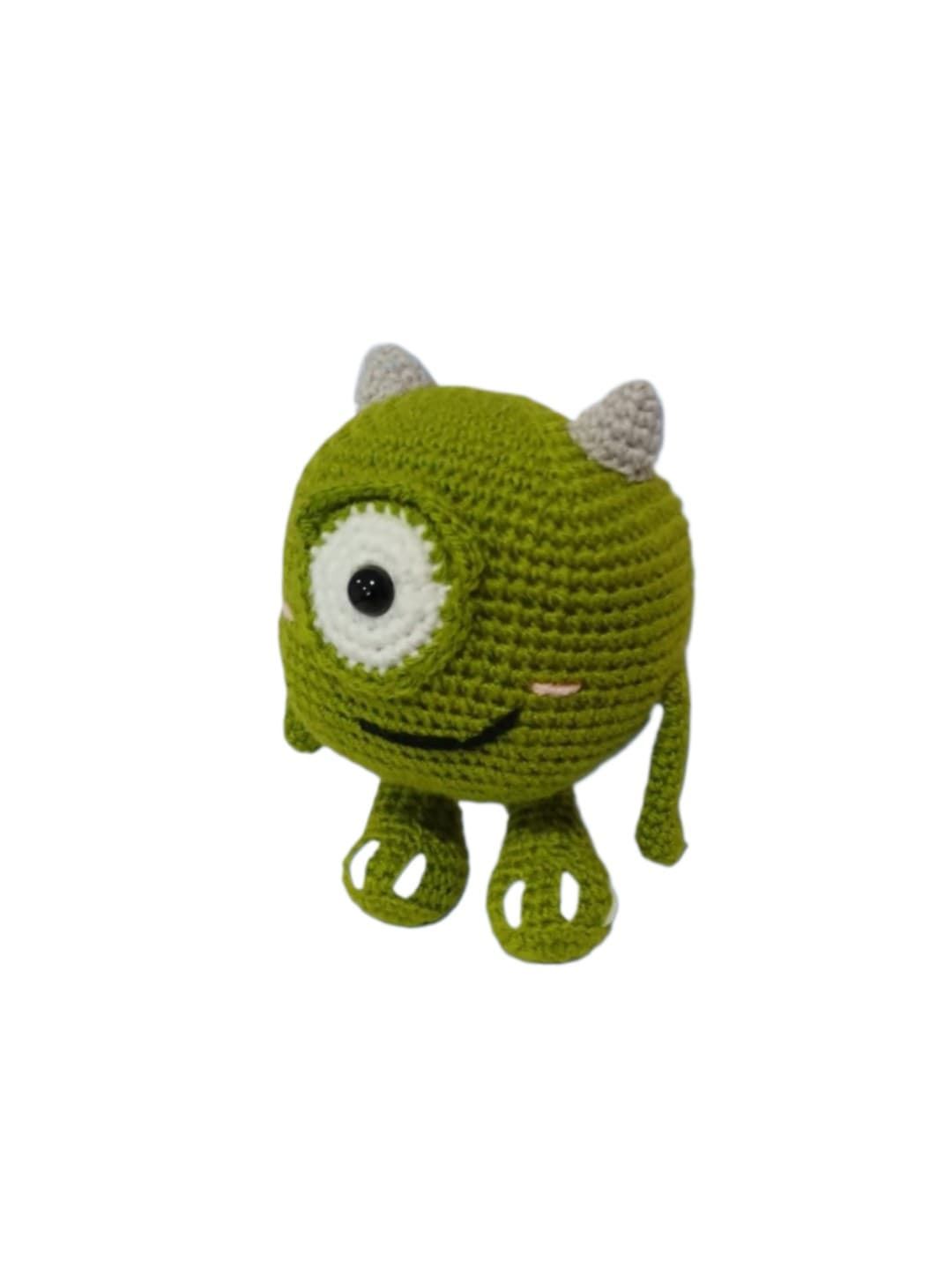 Peluche mike wazowski hecho a mano a ganchillo (amigurumi). - Imagen 2