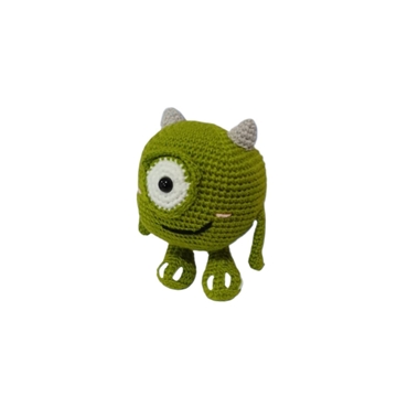 Peluche mike wazowski hecho a mano a ganchillo (amigurumi). - Imagen 2