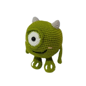 Peluche mike wazowski hecho a mano a ganchillo (amigurumi). - Imagen 2