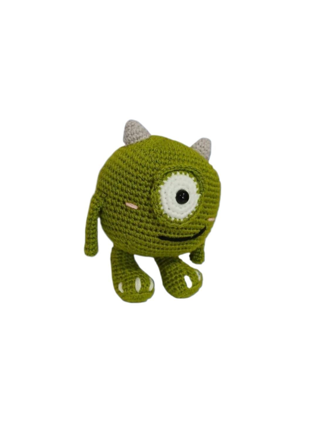Peluche mike wazowski hecho a mano a ganchillo (amigurumi). - Imagen 3