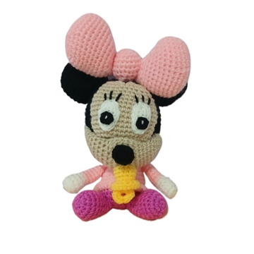 Peluche minnie mouse con chupete hecho a mano a ganchillo (amigurumi). - Imagen 1