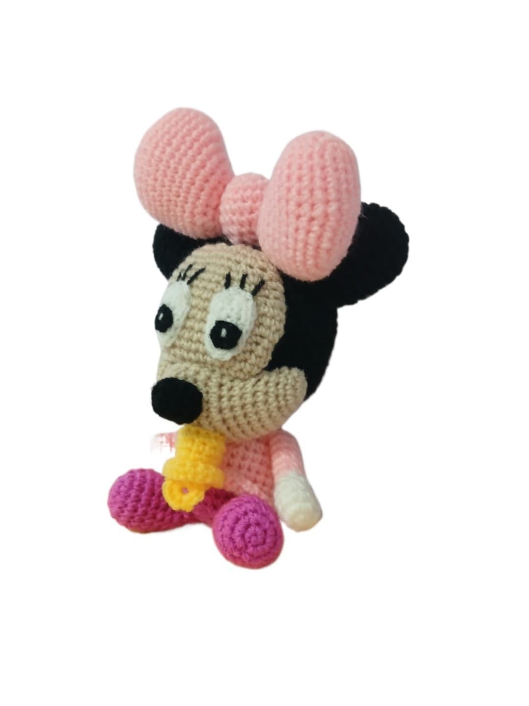 Peluche minnie mouse con chupete hecho a mano a ganchillo (amigurumi). - Imagen 3